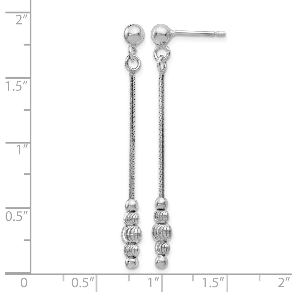 Sterling Silver Polished & D/C Post Dangle Earrings