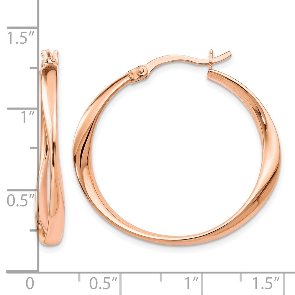 Ss/Rose Plated Sterling Silver Rose Gold-Plated Polished Hoop Earrings