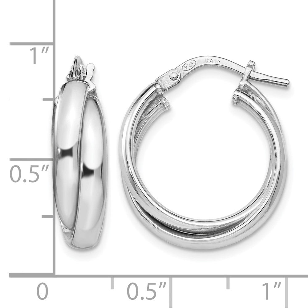 Sterling Silver Polished Twisted Hoop Earrings