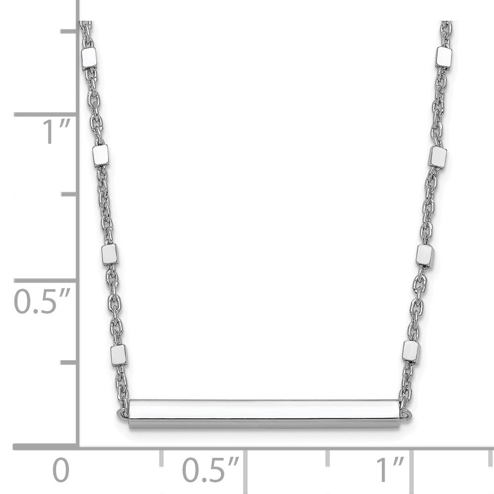 Sterling Silver Rhodium Plated Polished W/ 1.25In Ext. Necklace