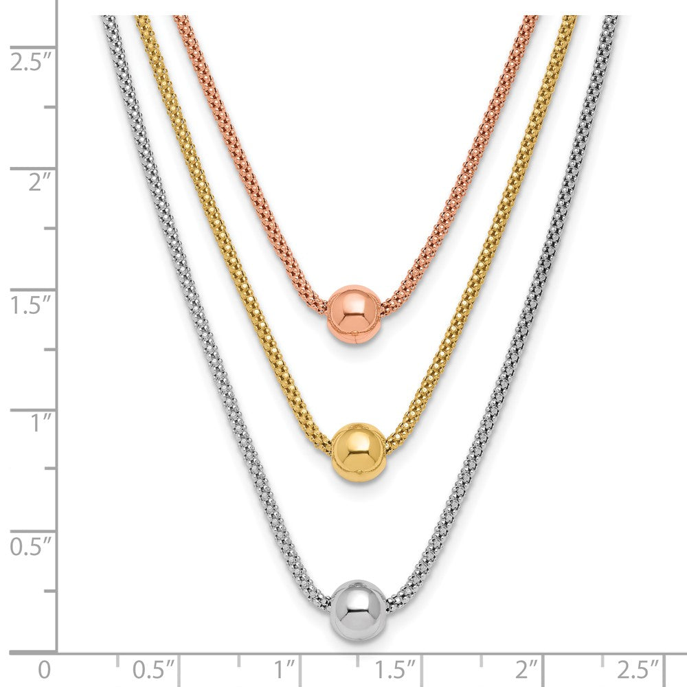 Sterling Silver Rose & Yellow Gold Plated W/ 2In Ext. Necklace