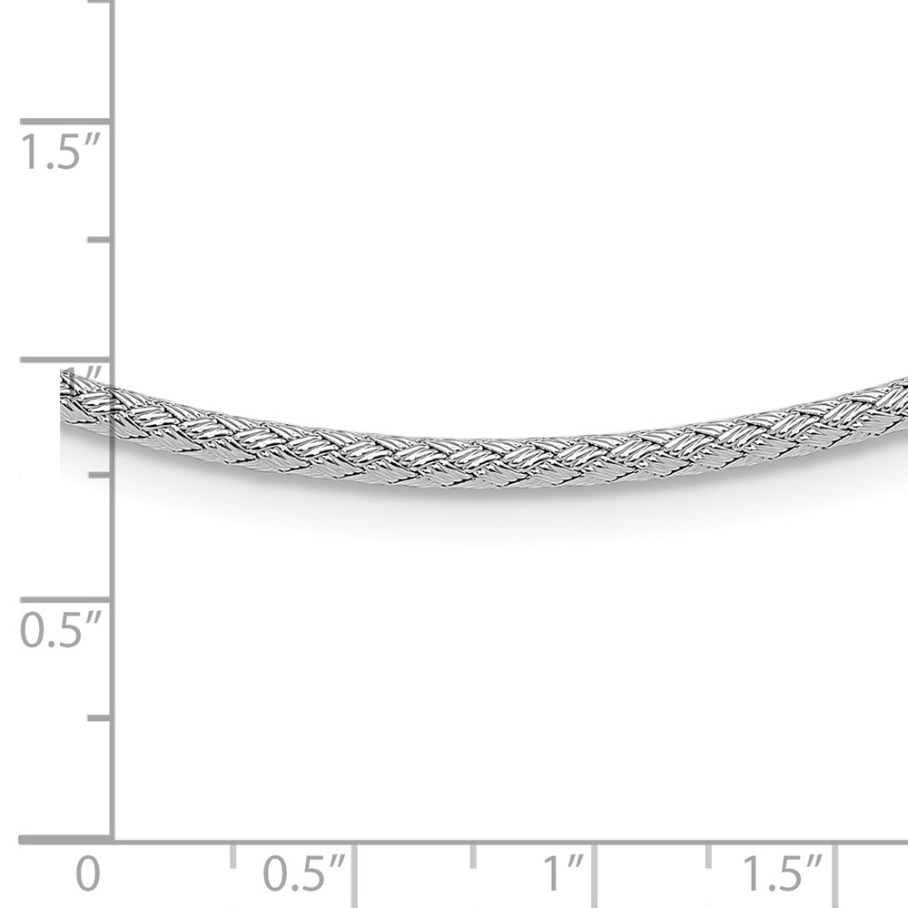 Sterling Silver Rhodium Plated Woven With 2In. Ext Necklace