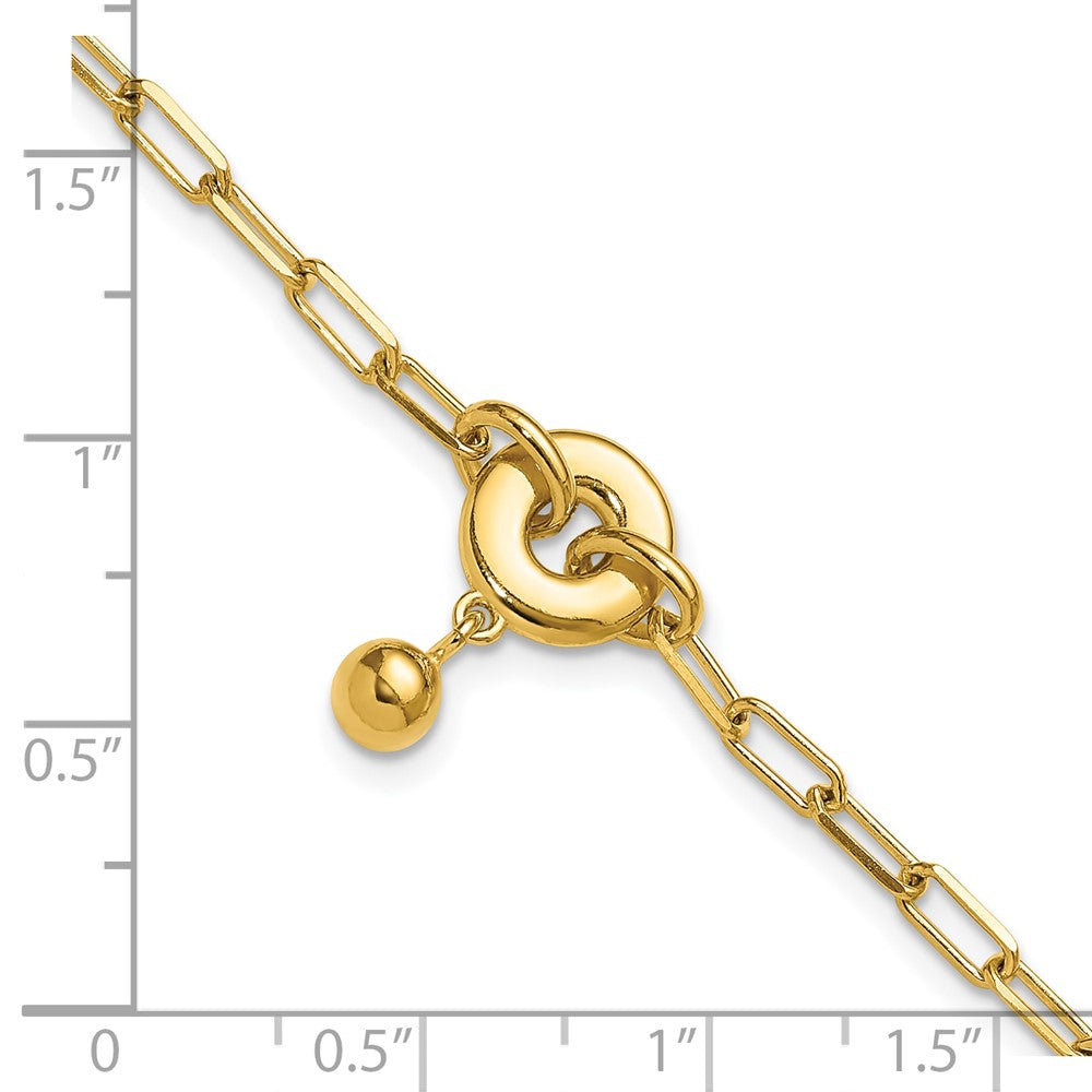 Gold Plated Sterling Silver With 1In Ext. Circle Bracelet