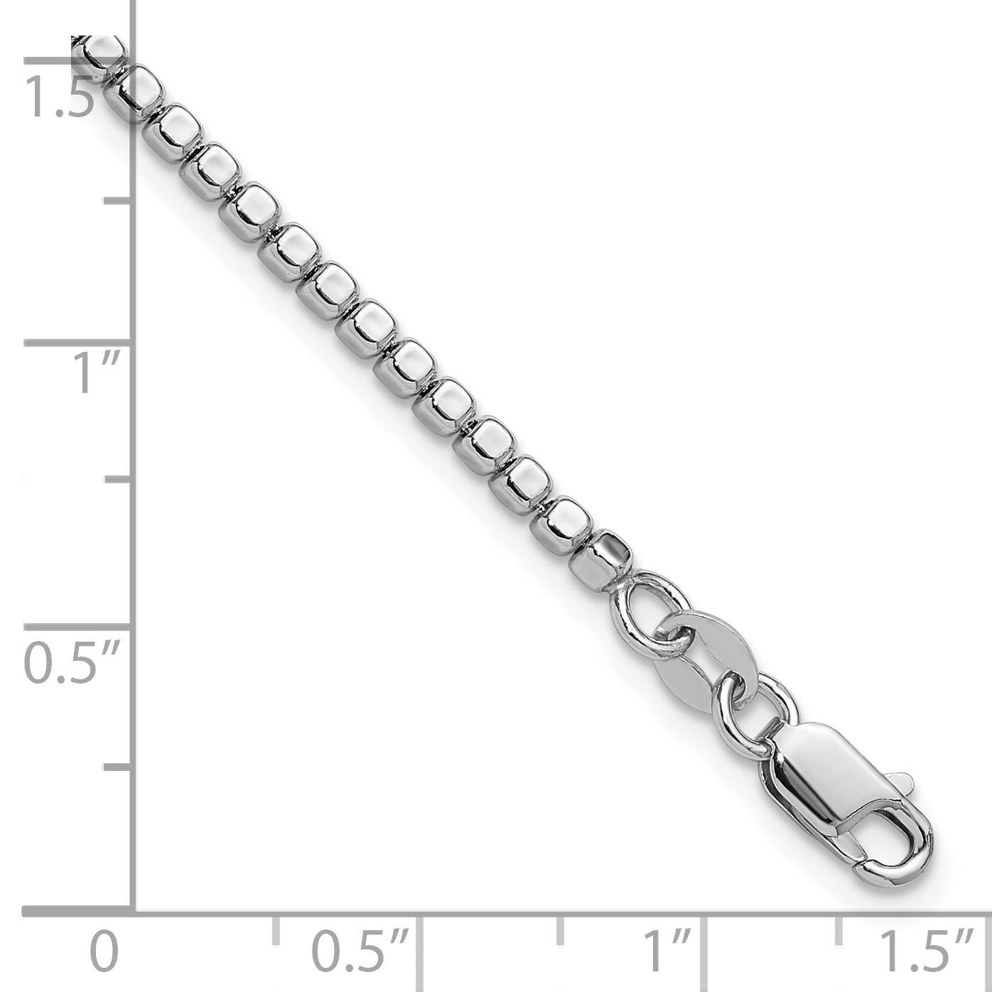 Sterling Silver Rhodium Plated Beaded With 1In Ext. Bracelet