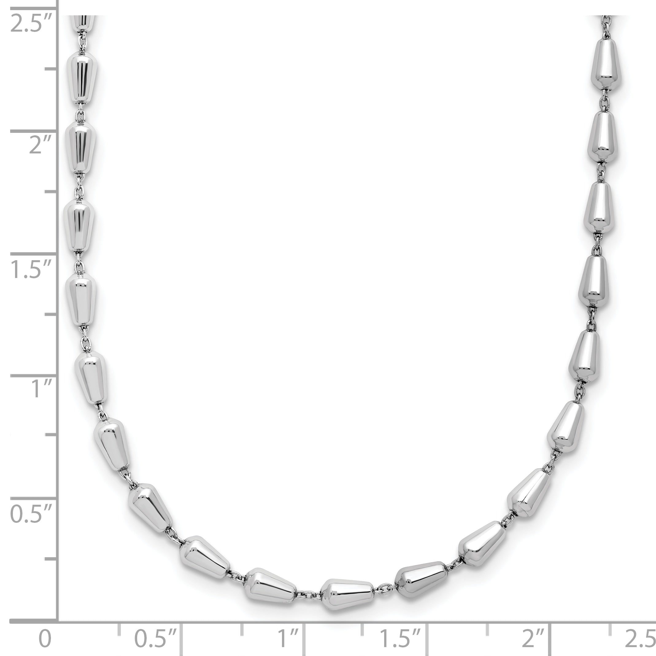 Sterling Silver Rh Plated Polished 16In 2In Ext. Necklace