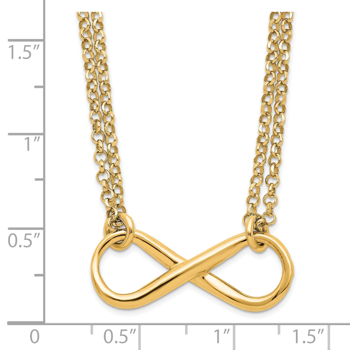 Gold Plated Sterling Silver Polished Infinity Symbol Necklace