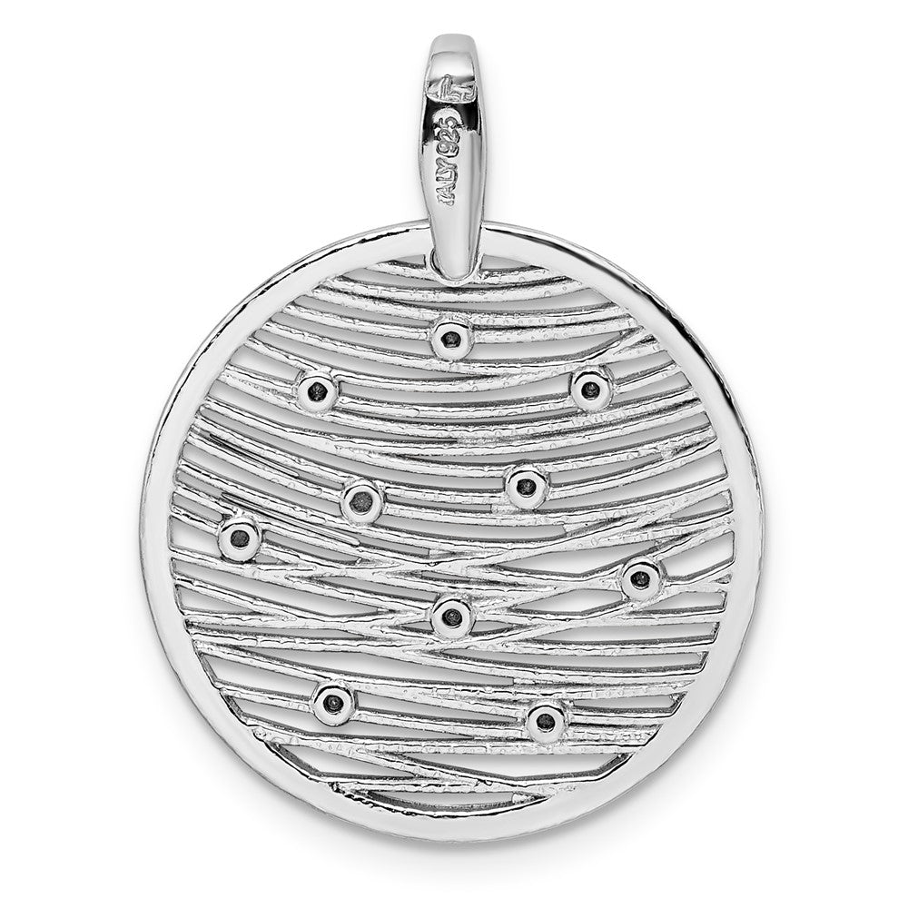 Sterling Silver Rh-Plated Polished Preciosa Crystal Pendant