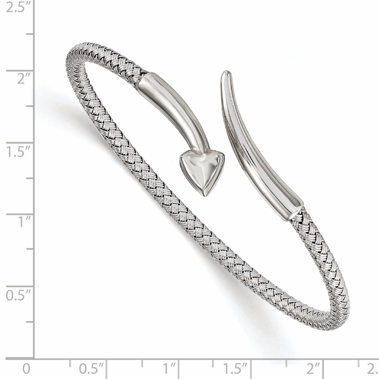 Sterling Silver Rhodium-Plated Flexible Bangle