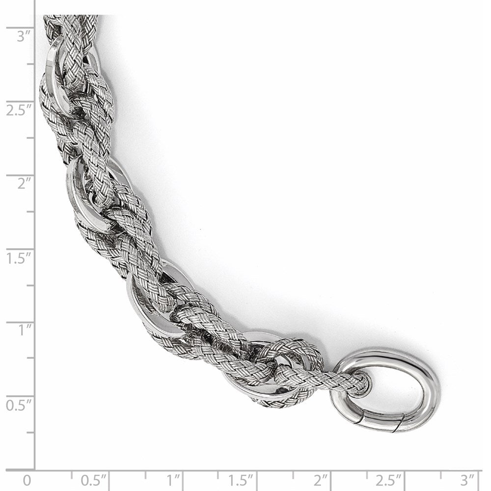 7.5 Inch Sterling Silver Polished And Textured Bracelet