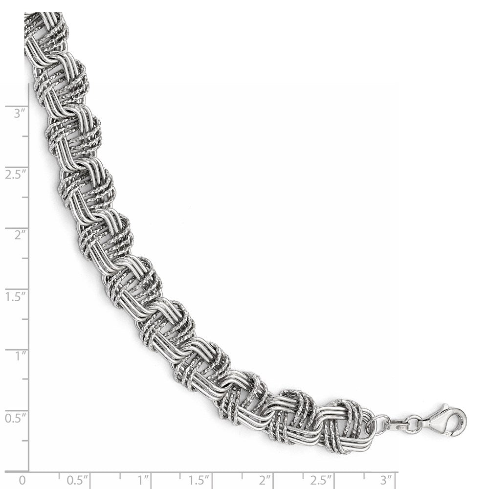 7.5 Inch Sterling Silver Polished & Dc Bracelet