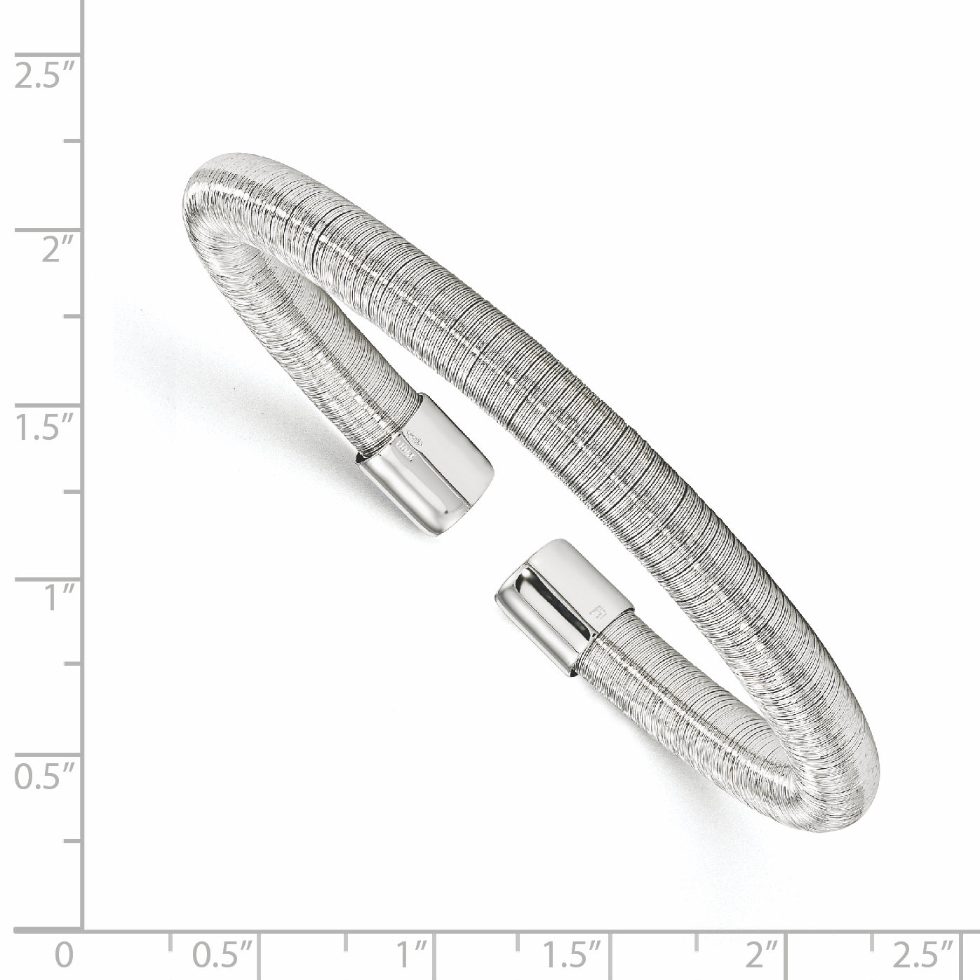 Sterling Silver Rhodium-Plated Cuff Bangle