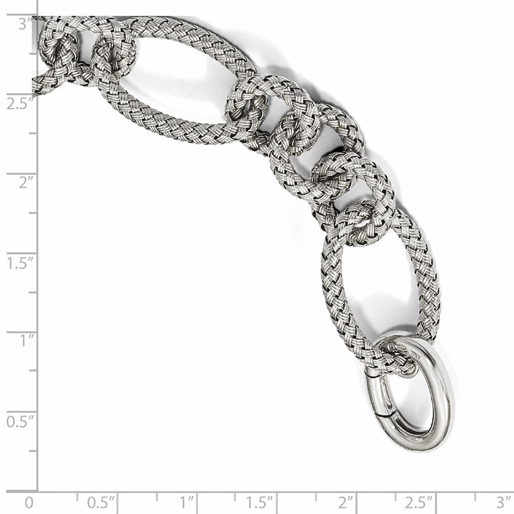 8.5 Inch Sterling Silver Polished Woven Link Bracelet