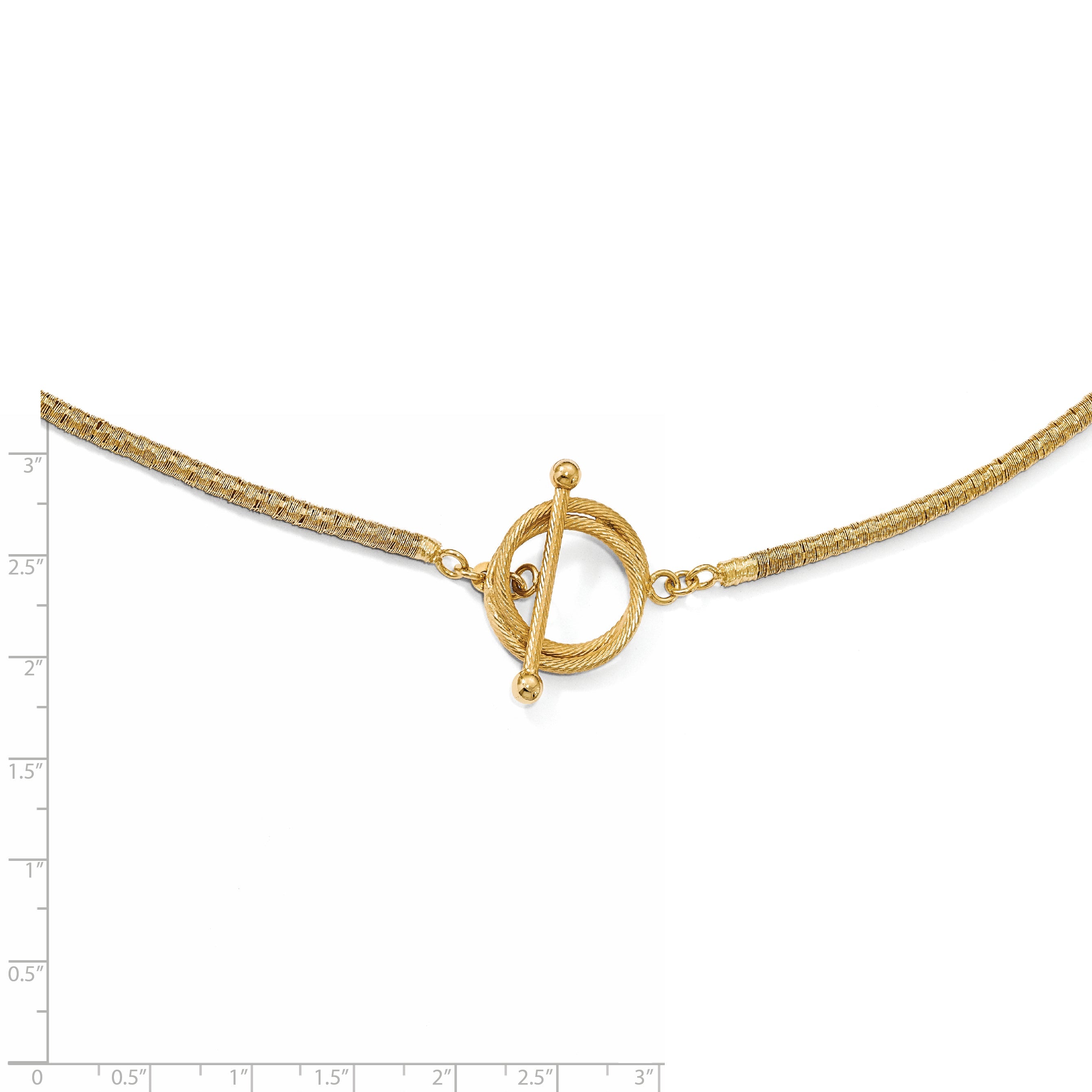 34.00 Inch Sterling Silver Gold-Plated D/C Toggle Bracelet/Necklace
