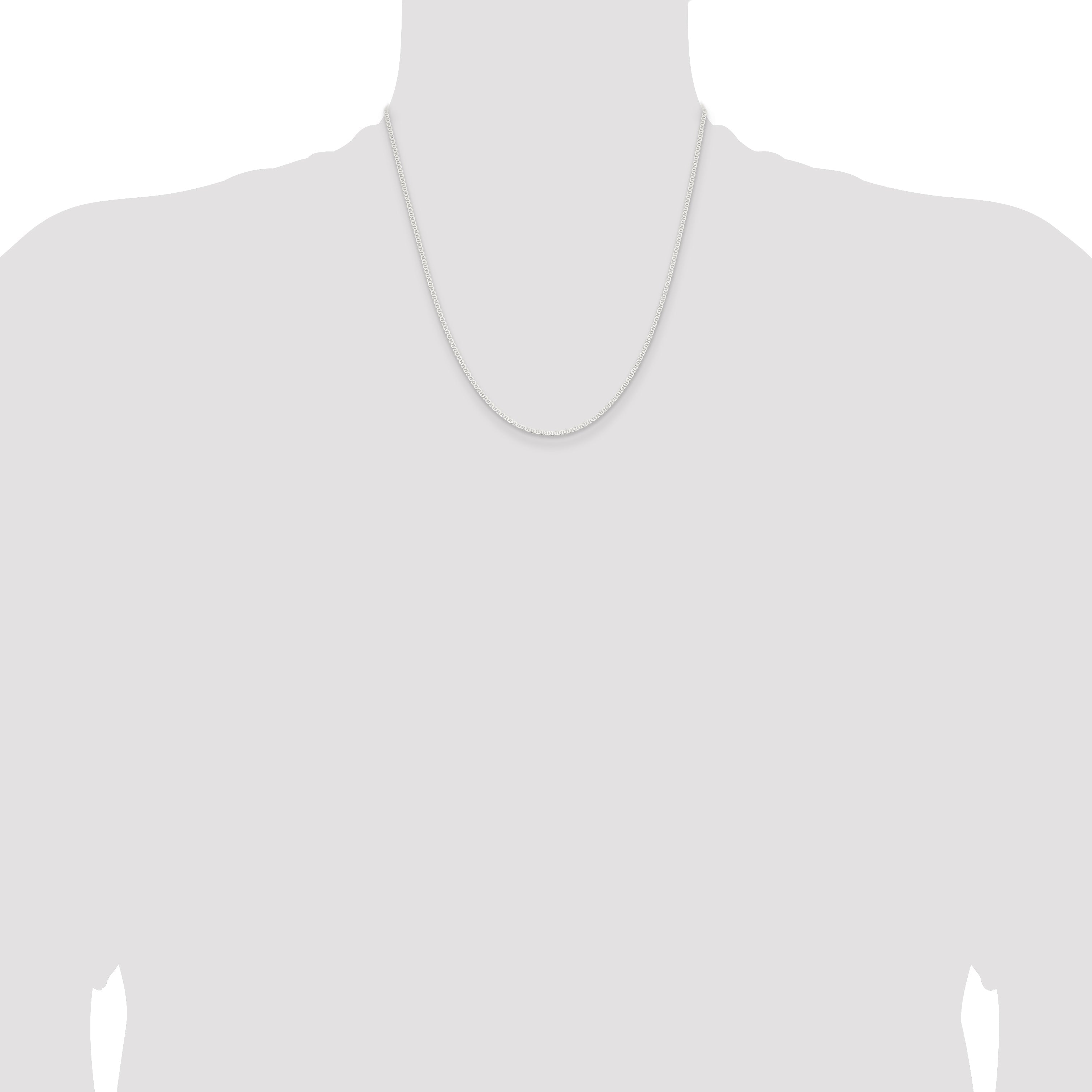 20 Inch Sterling Silver 1.85mm Flat Anchor Chain Necklace