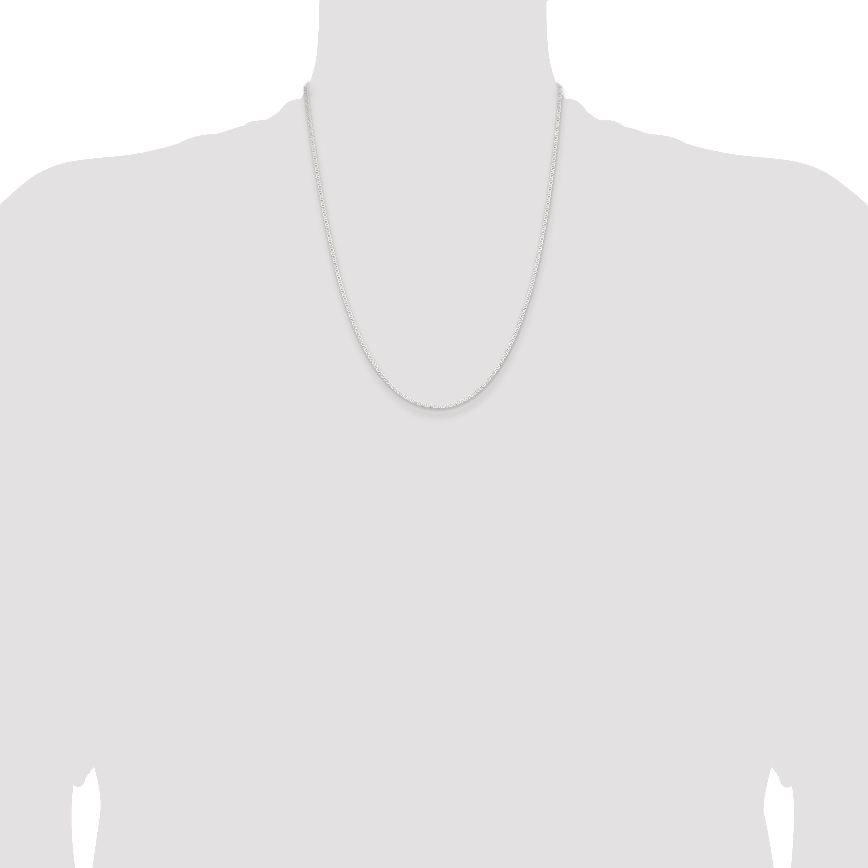 22 Inch Sterling Silver 1.85mm Flat Anchor Chain Necklace