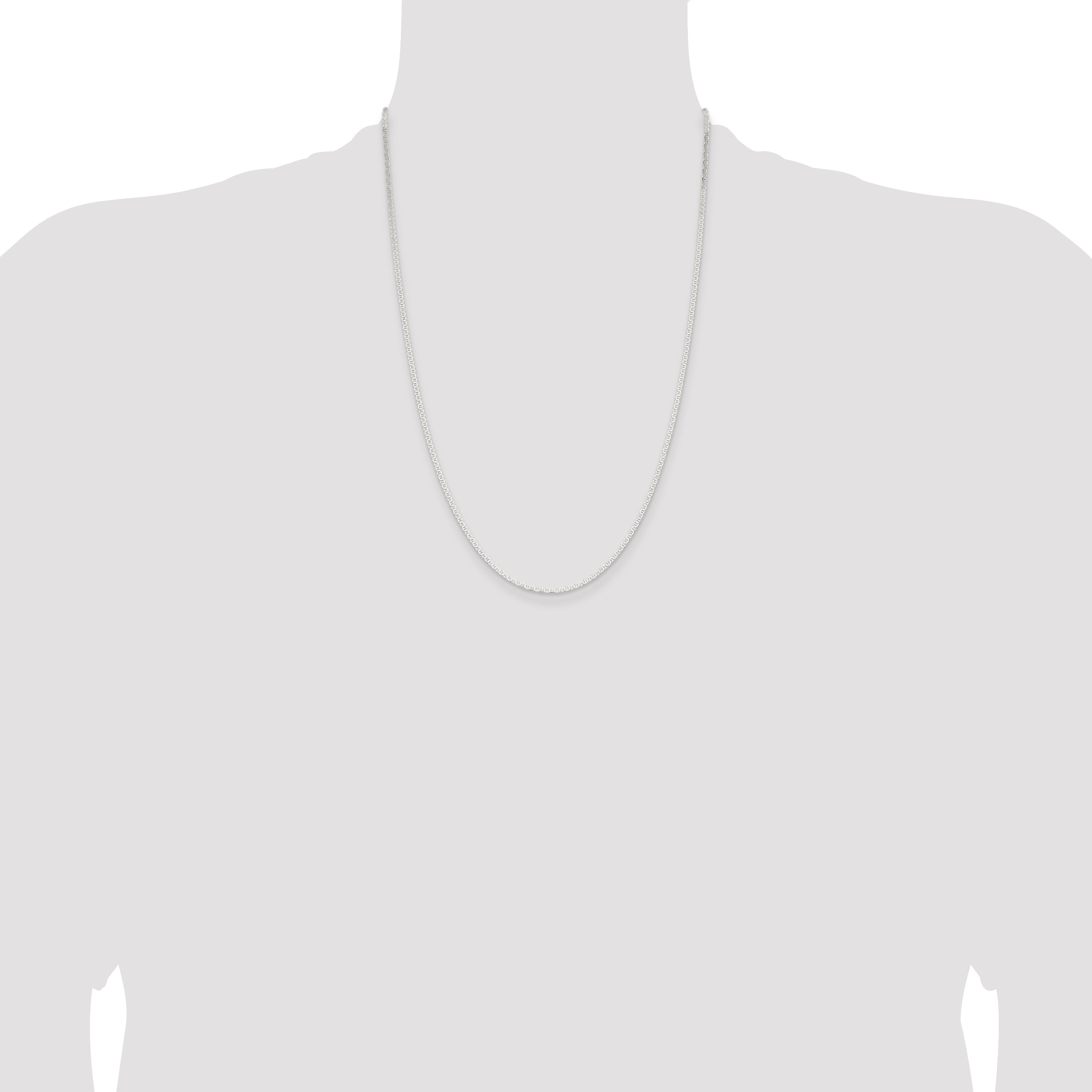 24 Inch Sterling Silver 1.85mm Flat Anchor Chain Necklace