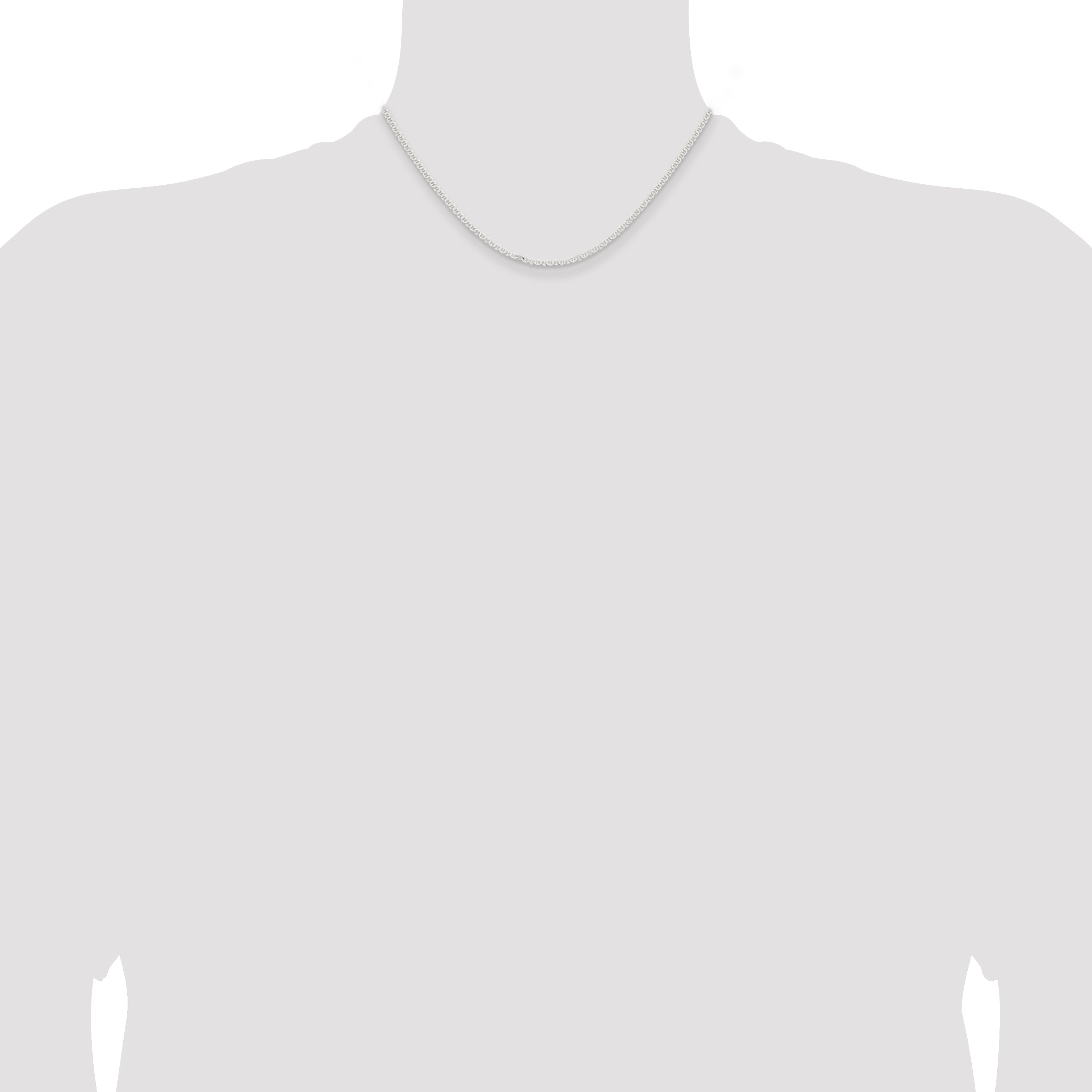 16 Inch Sterling Silver 2.25mm Flat Anchor Chain Necklace