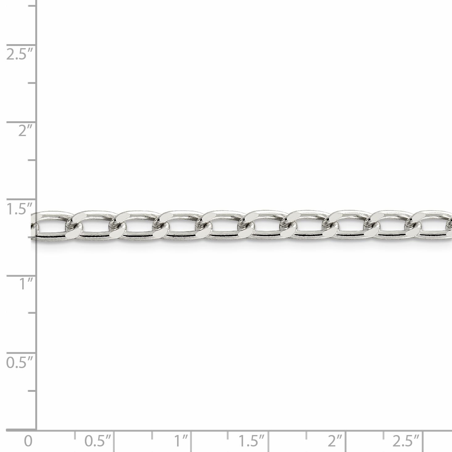 16 Inch Sterling Silver 5.1mm Open Link Chain Necklace