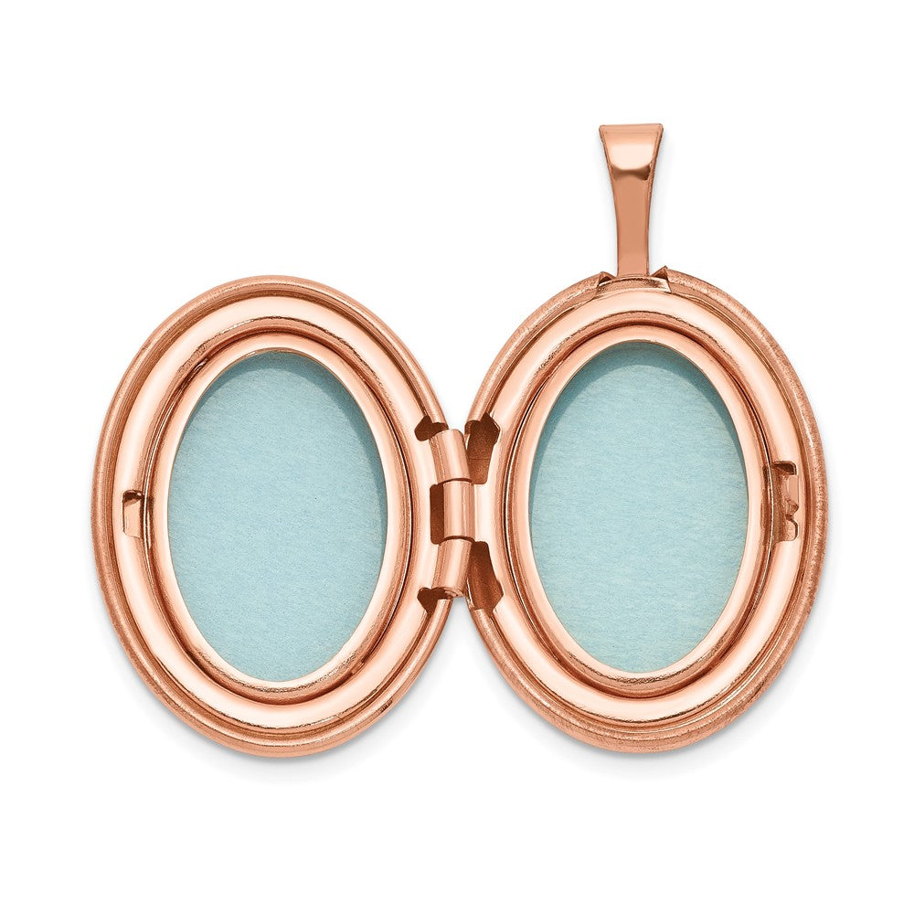 Sterling Silver Rose Gold-Plated 20mm Polished Oval Locket