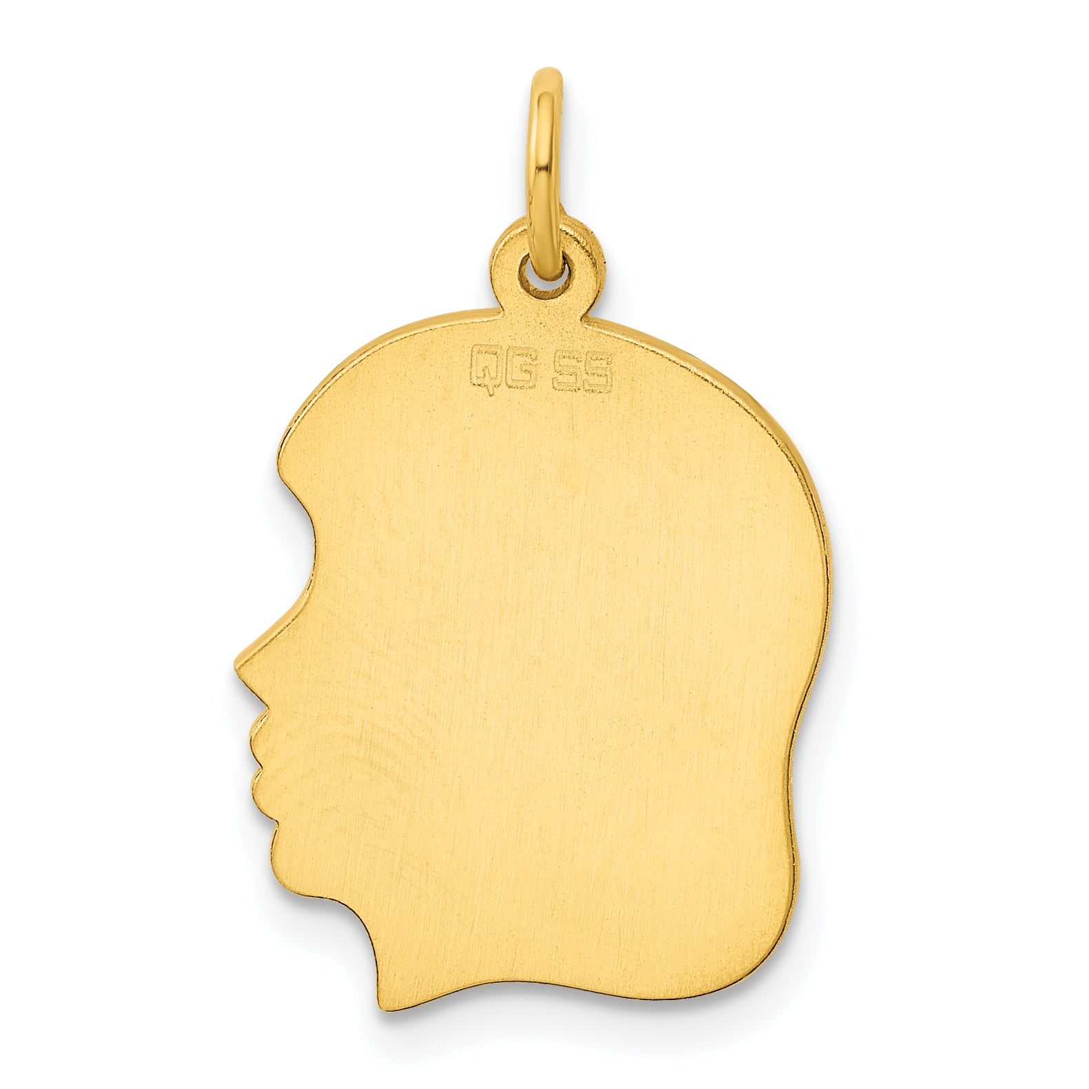 Ss/Gold Plated Sterling Silver Gp Engraveable Girl Polished Disc Charm