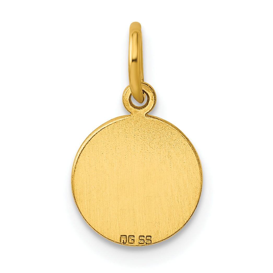 Ss/Gold Plated Sterling Silver Gp Engraveable Round Polished Disc Charm