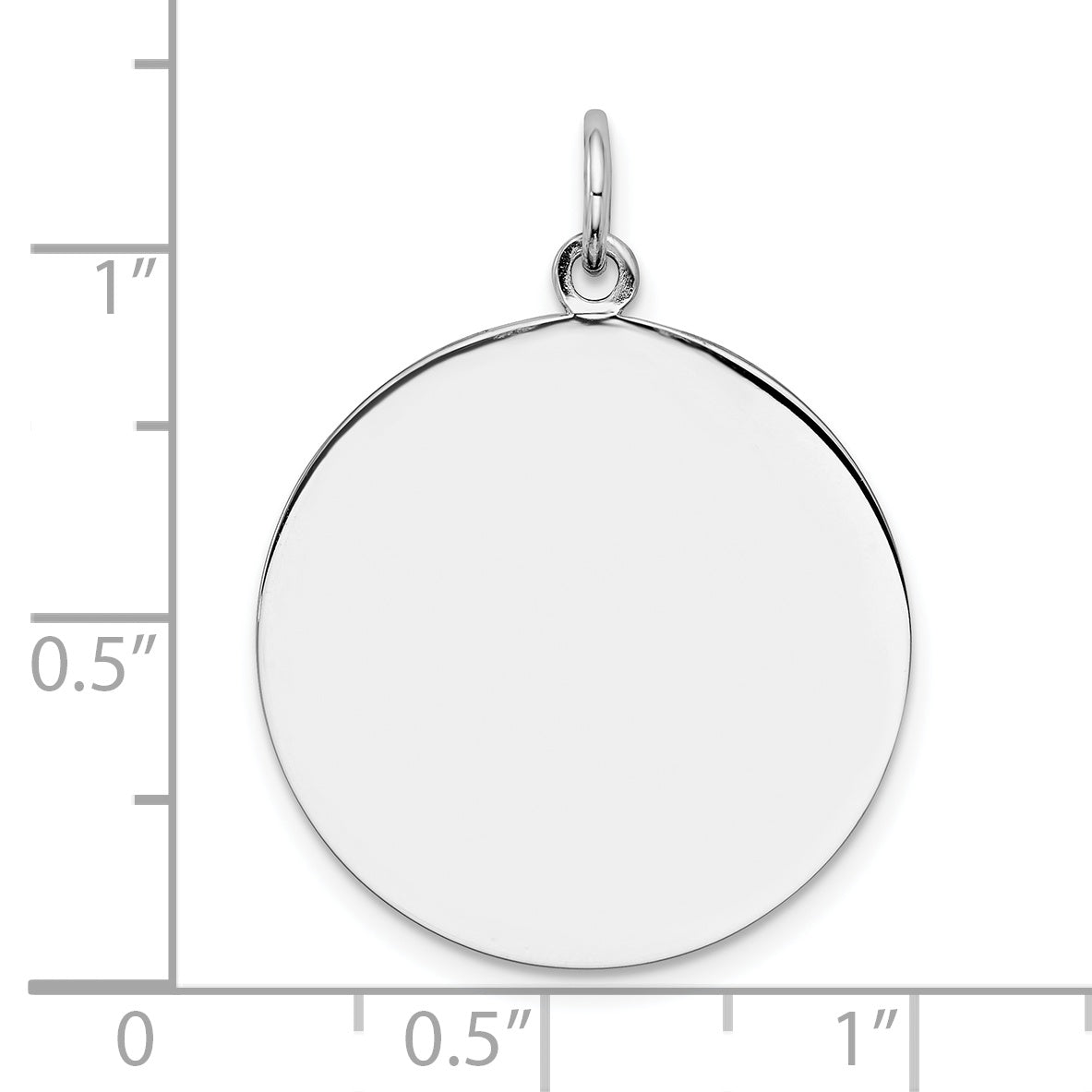 Sterling Silver Ss Rh-Plt Engraveable Round Polished Front/Satin Back Disc Charm