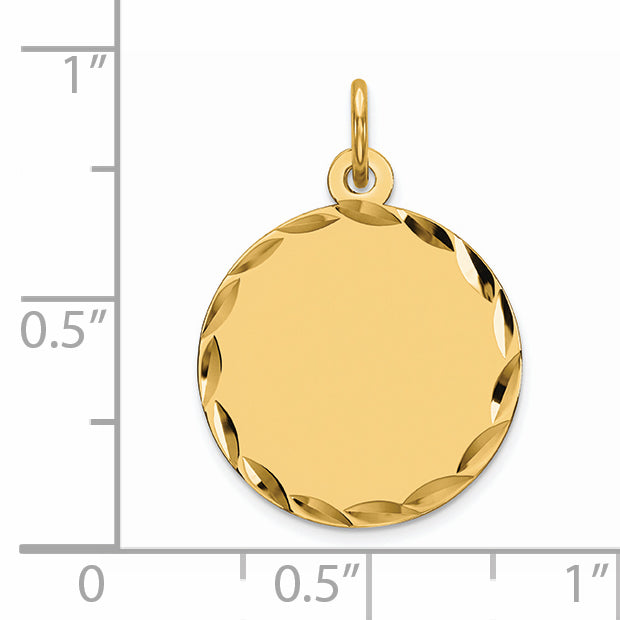 Ss/Gold Plated Sterling Silver Gp Engraveable Round Polished Disc Charm