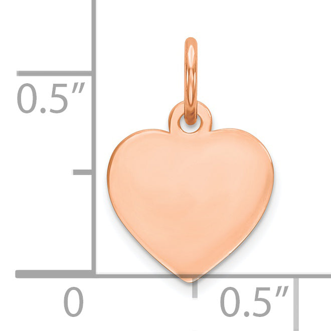 Ss/Rose Plated Sterling Silver Rg Engraveable Heart Polished Disc Charm
