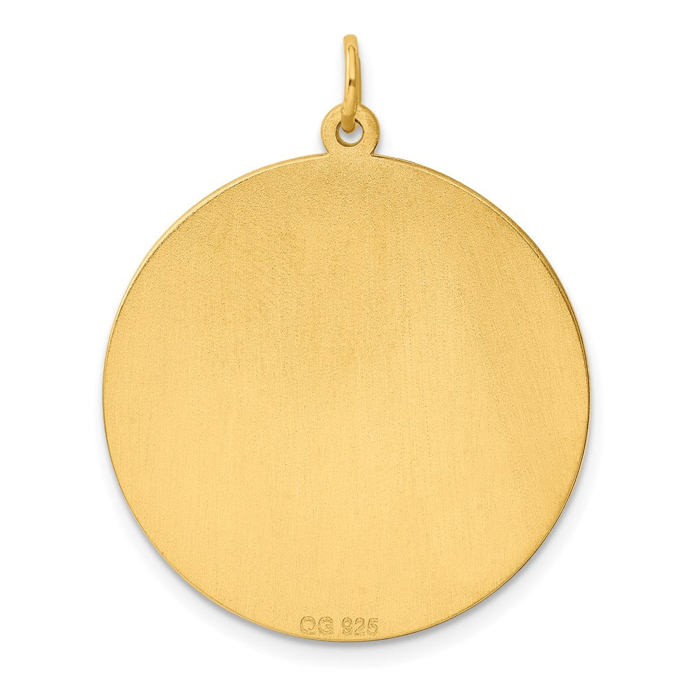 Ss/Gold Plated Sterling Silver Gp Engraveable Round Polished Disc Charm