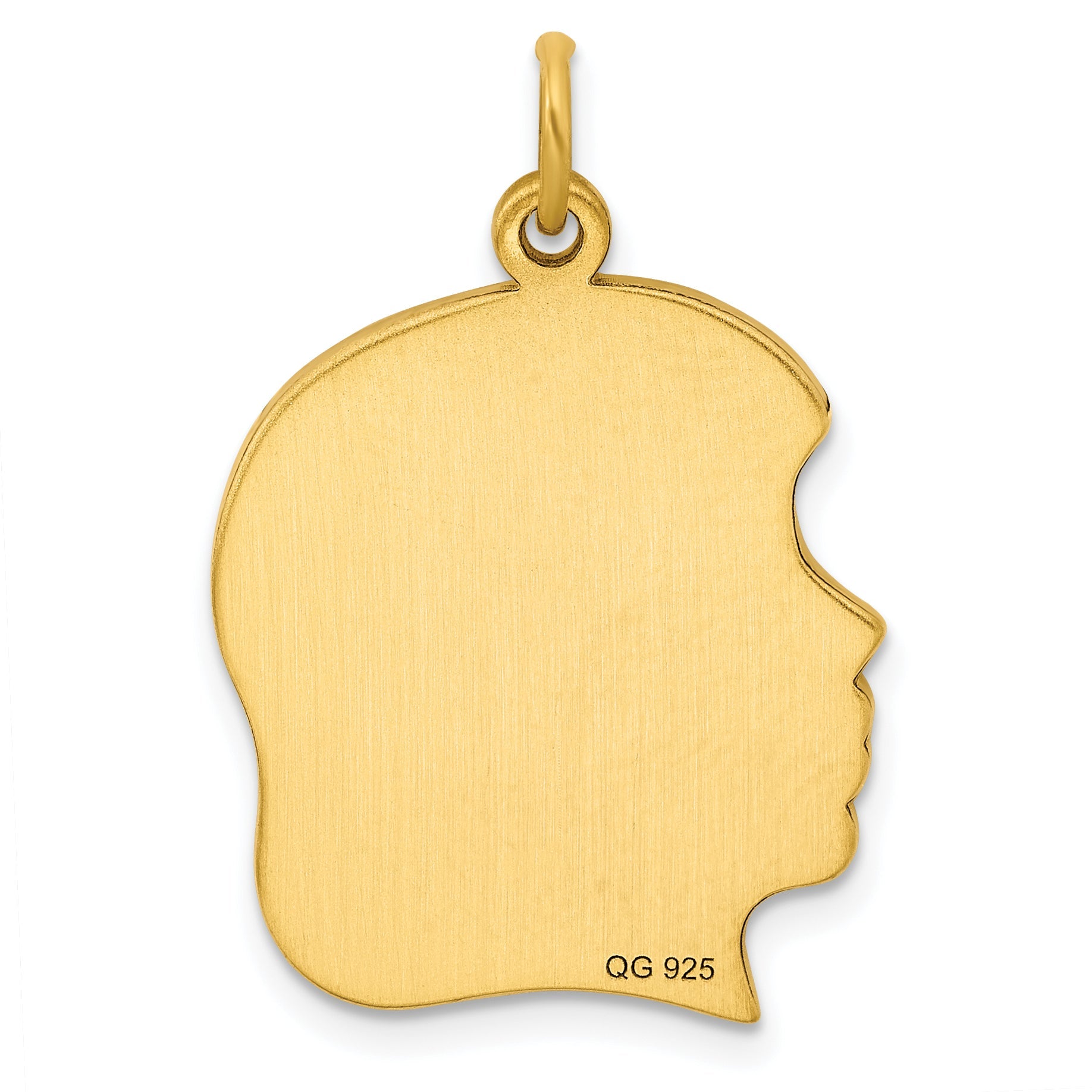 Ss/Gold Plated Sterling Silver Gp Engraveable Girl Polished Disc Charm