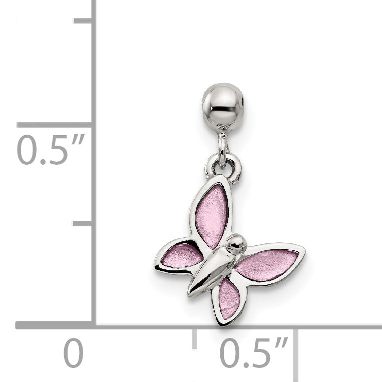 Sterling Silver Mio Memento Enamel Dangle Butterfly Charm