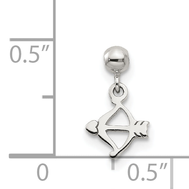 Sterling Silver Mio Memento Dangle Bow And Heart Arrow Charm