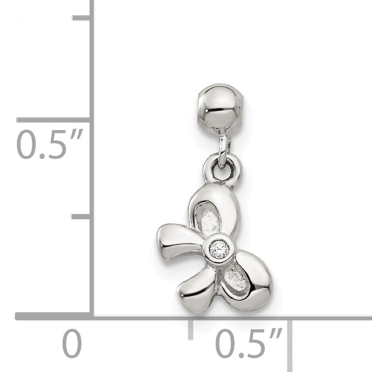 Sterling Silver Mio Memento Swarovski Crystal Dangle Bow Charm