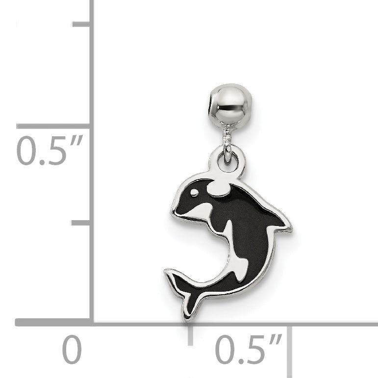 Sterling Silver Mio Memento Enamel Dangle Whale Charm