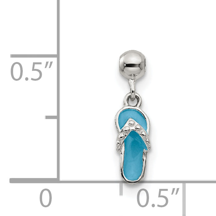 Sterling Silver Mio Memento Enamel Dangle Sandal Charm