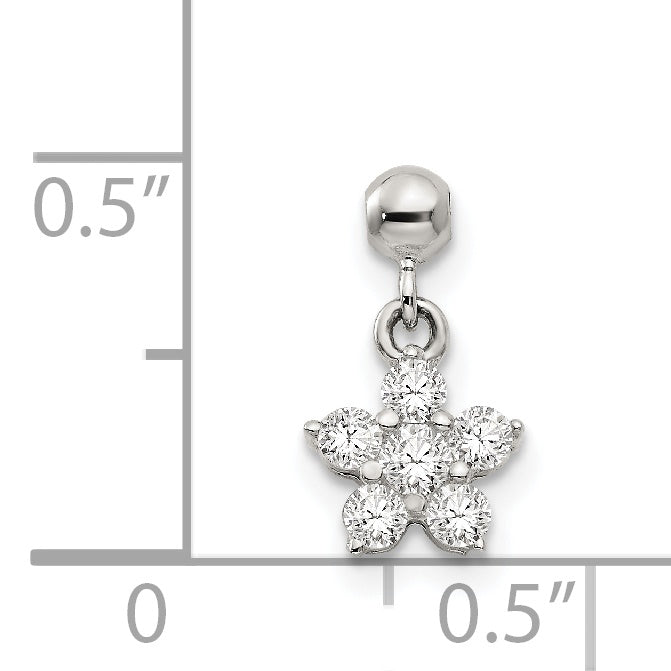 Sterling Silver Mio Memento Cz Dangle Star Charm