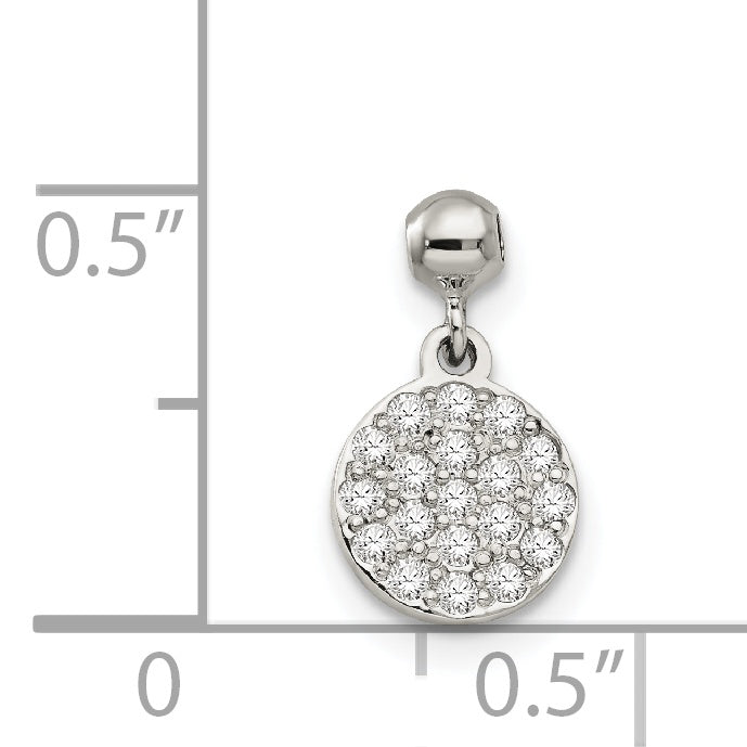 Sterling Silver Mio Memento Cz Dangle Circle Charm