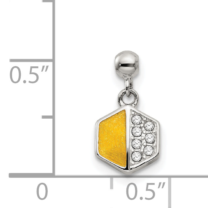 Sterling Silver Mio Memento Enamel Cz Dangle Charm