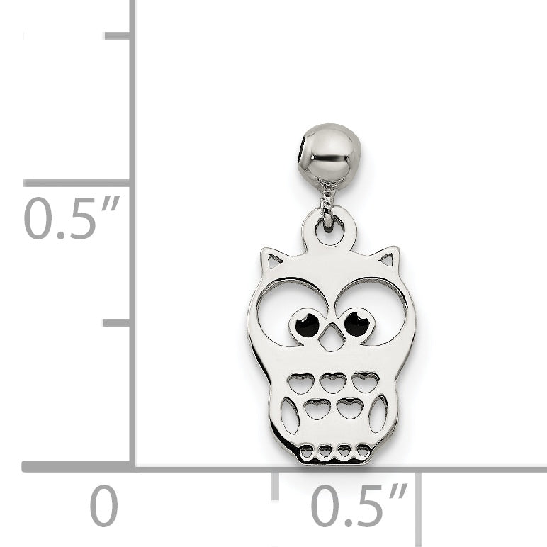 Sterling Silver Mio Memento Enamel Dangle Owl Charm