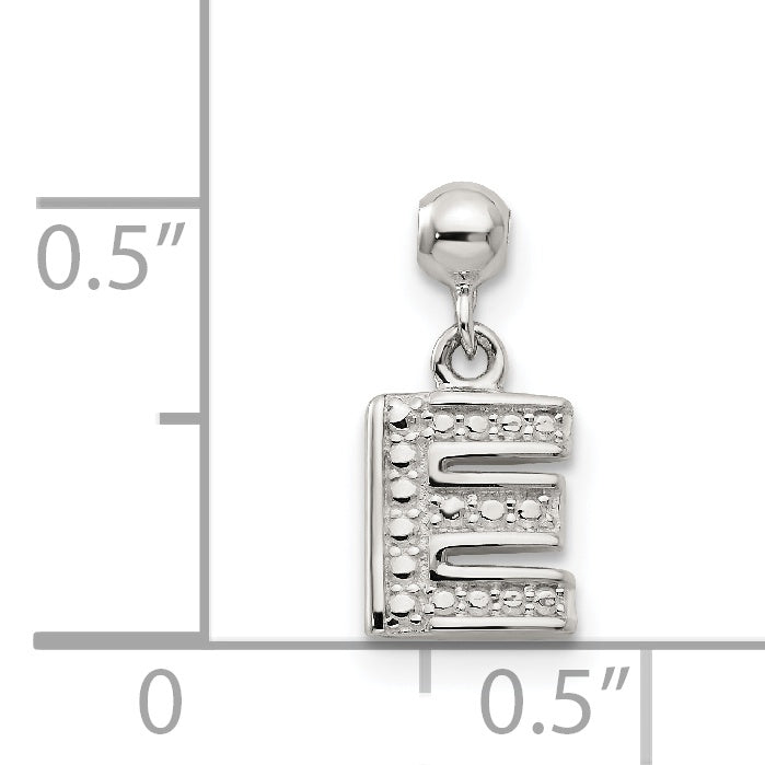 Sterling Silver Mio Memento Letter E Dangle Initial Charm