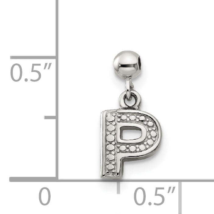 Sterling Silver Mio Memento Letter P Dangle Initial Charm