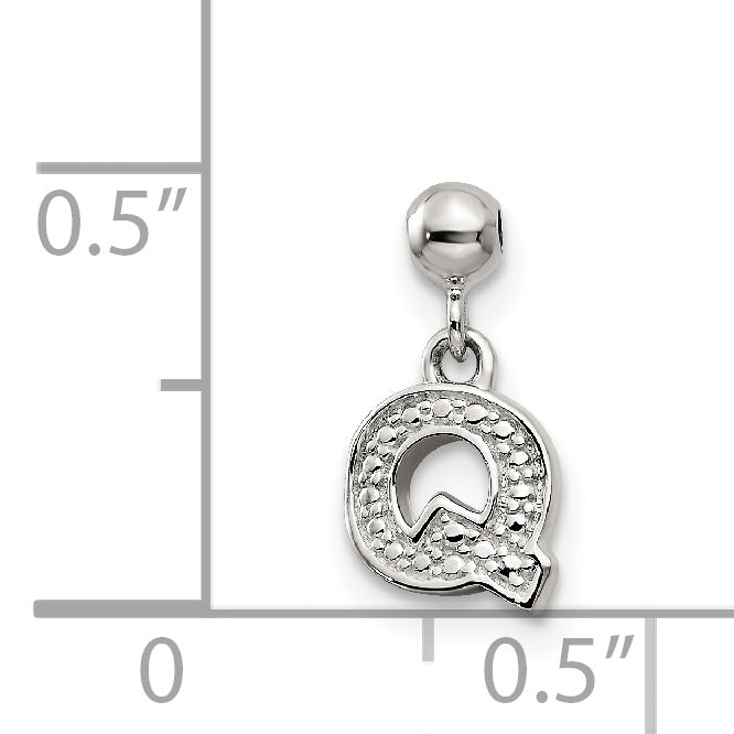 Sterling Silver Mio Memento Letter Q Dangle Initial Charm