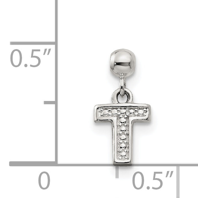 Sterling Silver Mio Memento Letter T Dangle Initial Charm