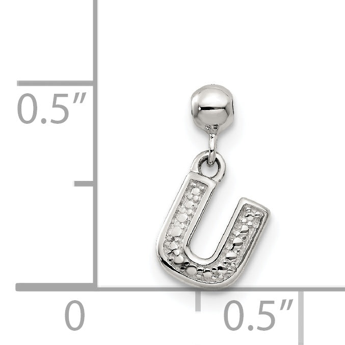 Sterling Silver Mio Memento Letter U Dangle Initial Charm