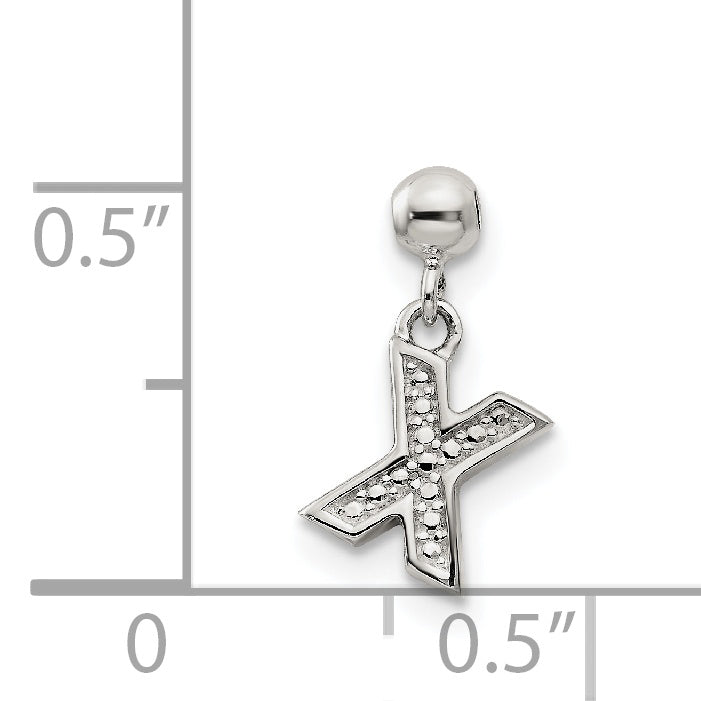 Sterling Silver Mio Memento Letter X Dangle Initial Charm