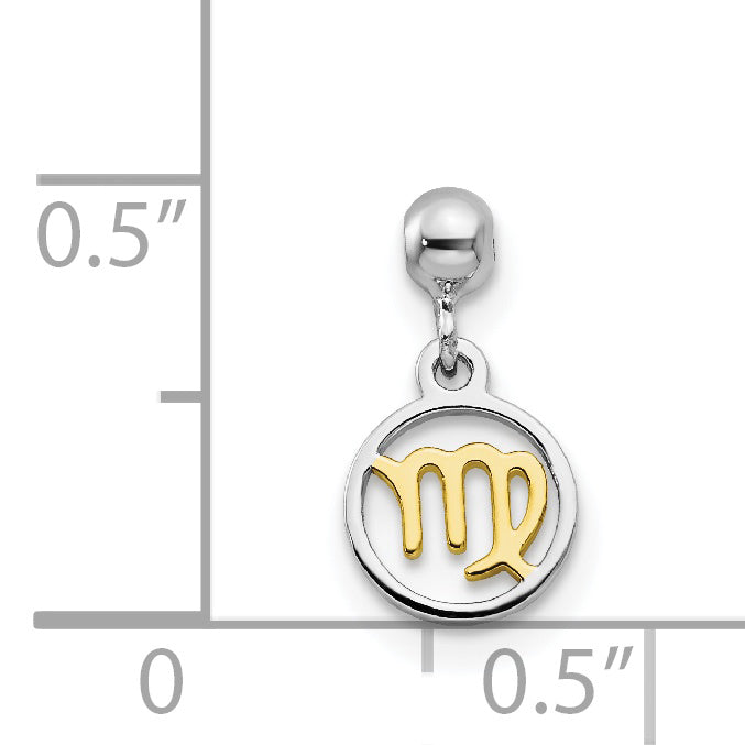 Sterling Silver Mio Memento Rhodium-Plated Gold-Tone Dangle Virgo Charm