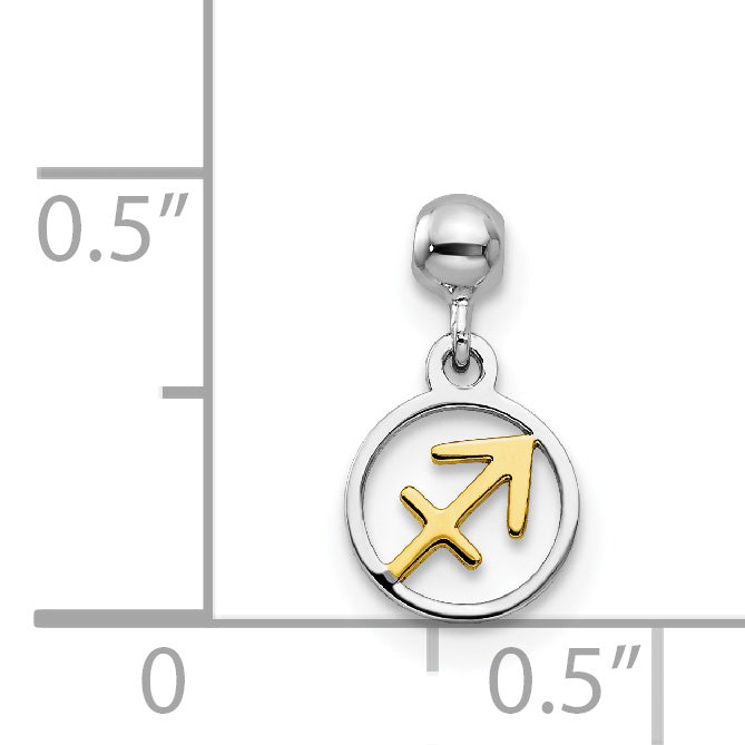 Sterling Silver Mio Memento Rhodium-Plated Gold-Tone Sagittarius Charm