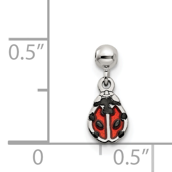 Sterling Silver Mio Memento Enamel Dangle Ladybug Charm