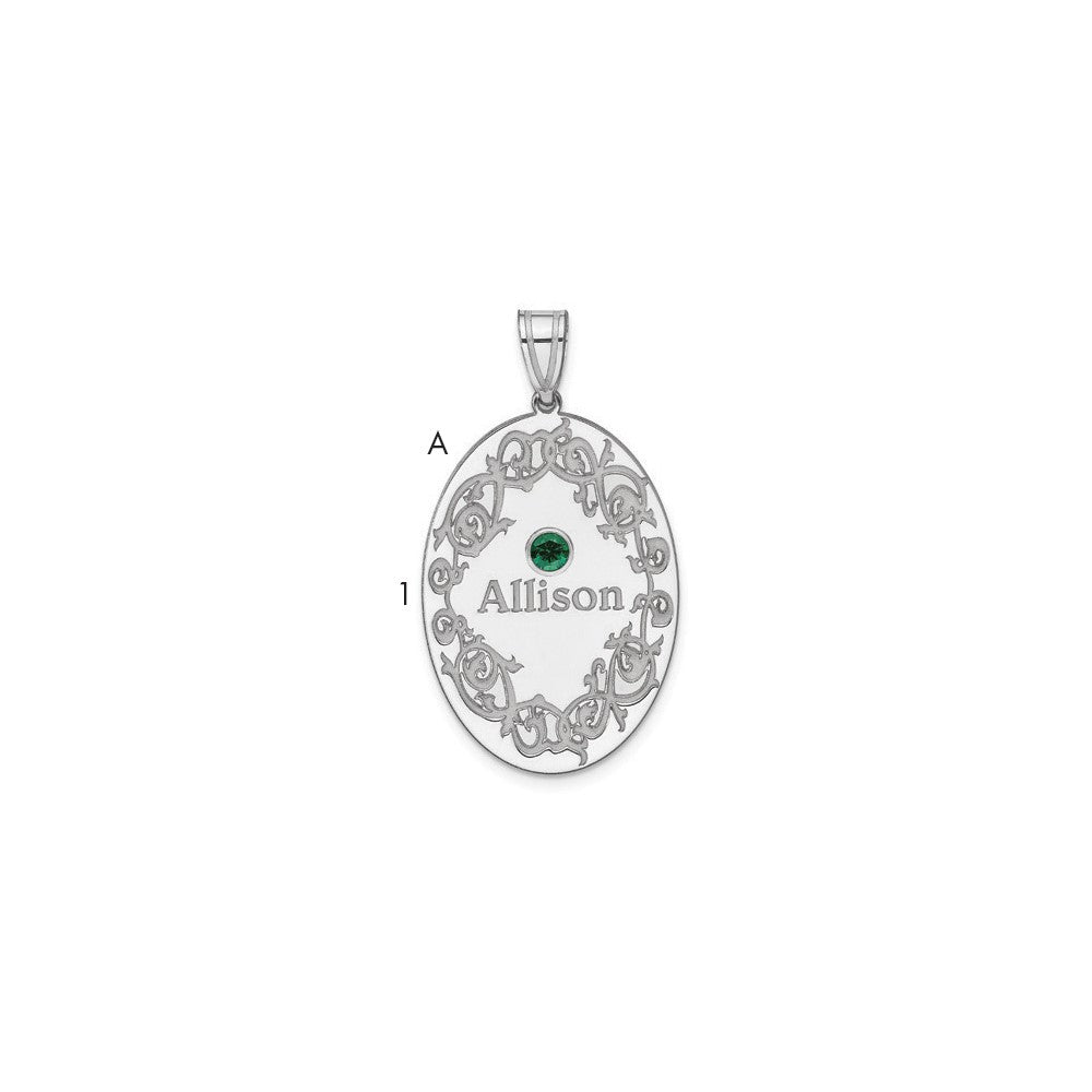 Sterling Silver Rhodium-Plated Crystal Family Pendant