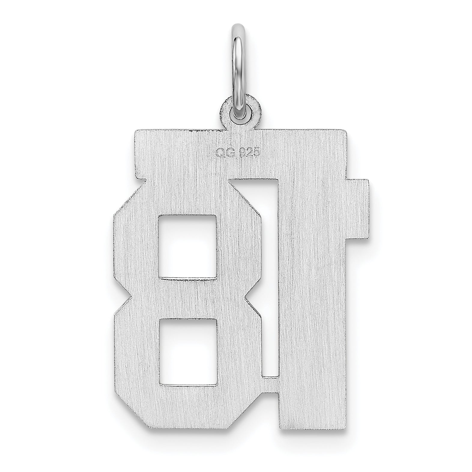 Sterling Silver Sterling/Silver Rhodium-Plated Polished Number 18 Charm